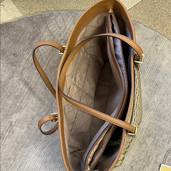 Michael Kors Tan and Brown Logo Tote - Picture 5 of 8